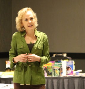 Lori Oczkus presenting how teachers should be instructing children to read.